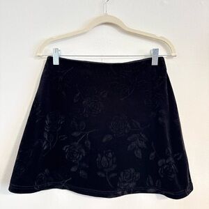 Elegant Black Floral Skirt